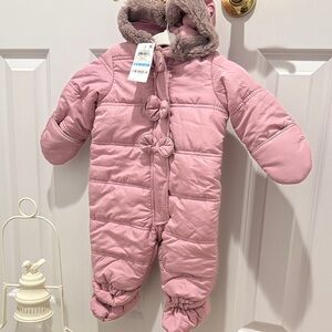 First Impressions Pink Quilted Footie